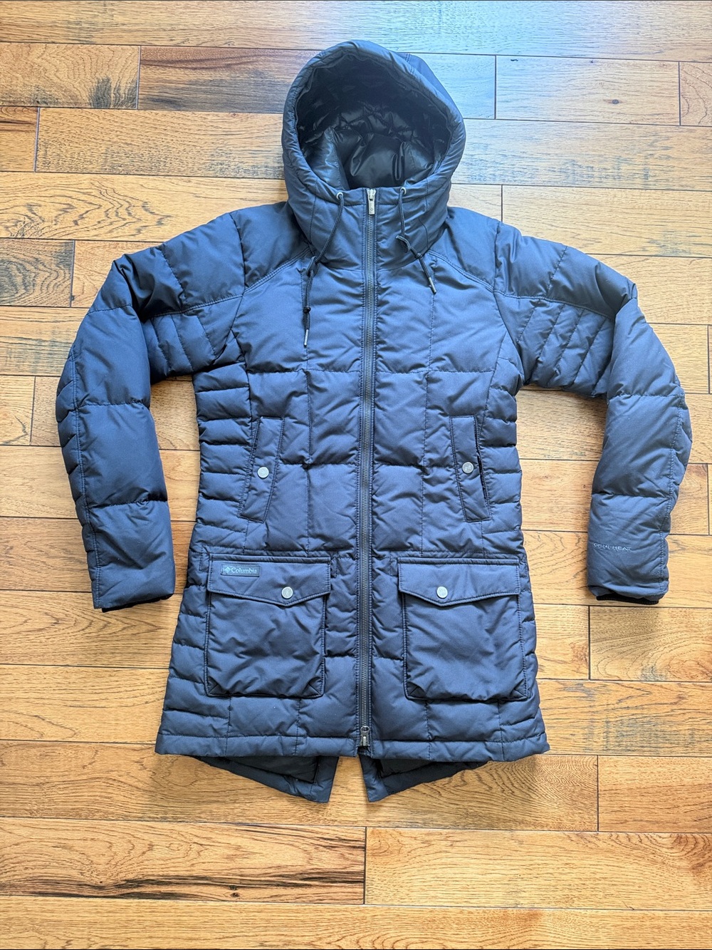 Columbia Omni-Heat Women's Hooded Quilted Winter Coat - Black XS